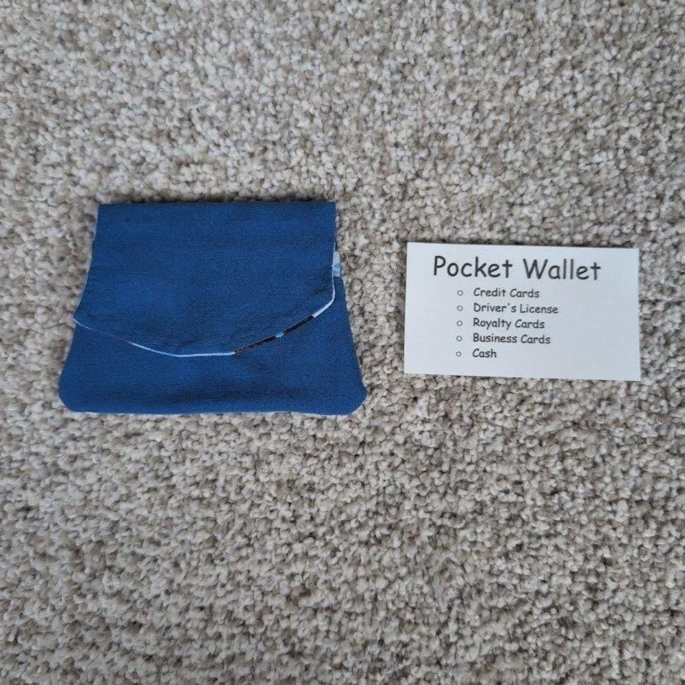 Handmade Pocket‎ Wallet Blue/Eagles Print Credit Card Holder Small Purse